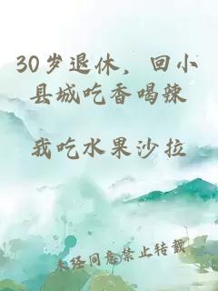 30岁退休，回小县城吃香喝辣